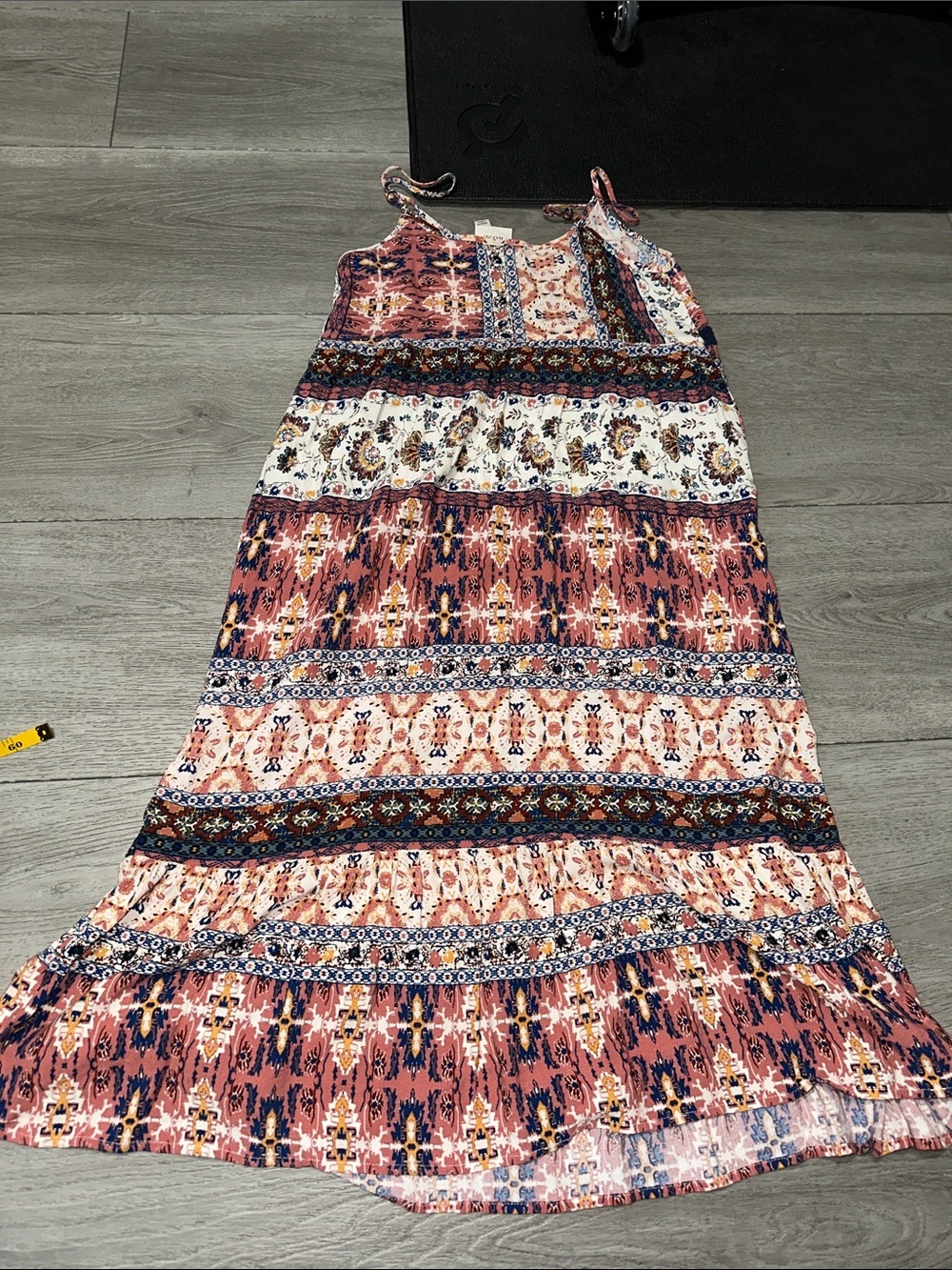 Knox Rose Floral Boho Tank Top in Navy, Rust, Pink and Cream size XS - Picture 6 of 6